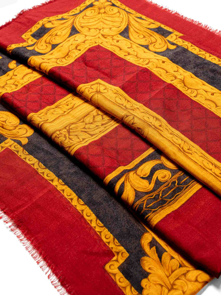 Top Quality Chanel Silk Wool CC Logo Large Shawl Red