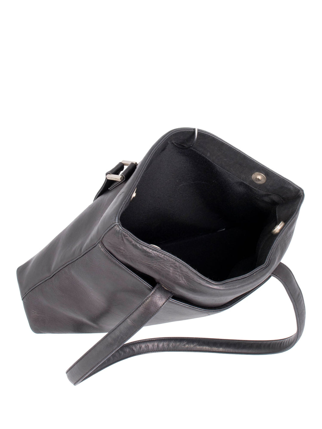 Top Quality Chanel Soft Leather Logo Shopper Bag Black