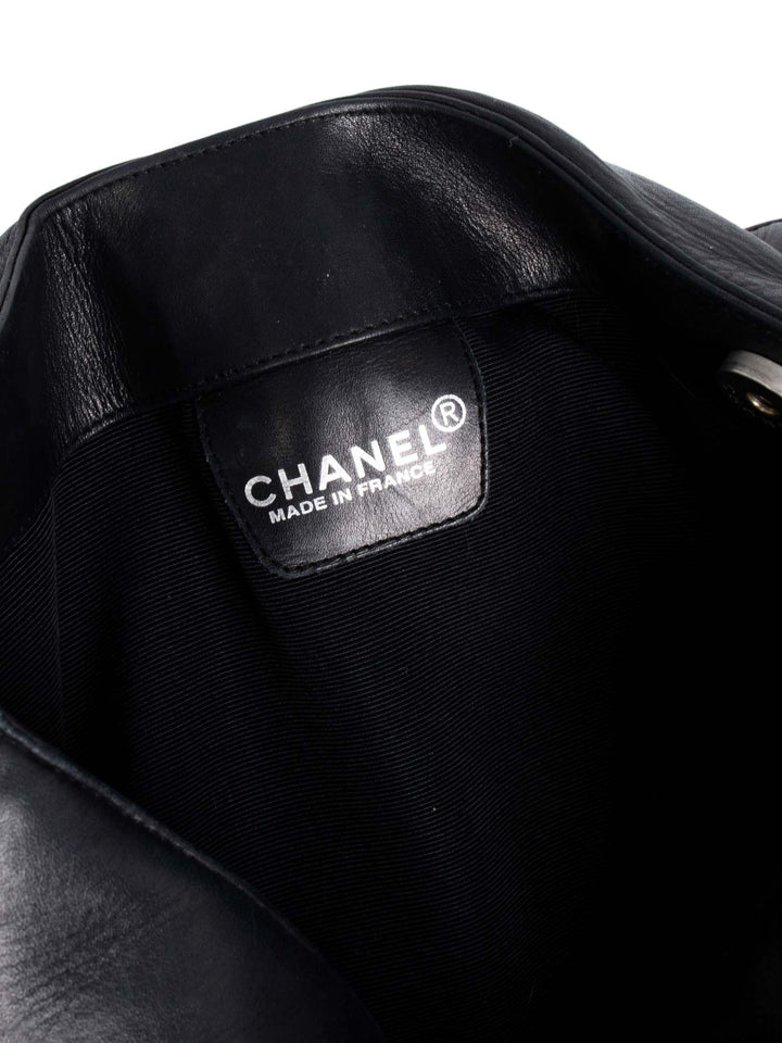 Top Quality Chanel Soft Leather Logo Shopper Bag Black