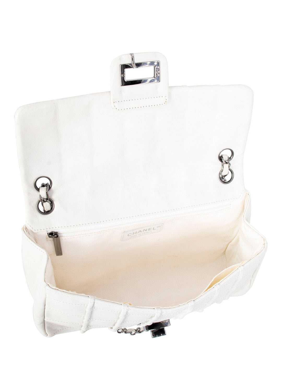 Top Quality Chanel Square Quilted Leather Medium Reissue Flap Bag White