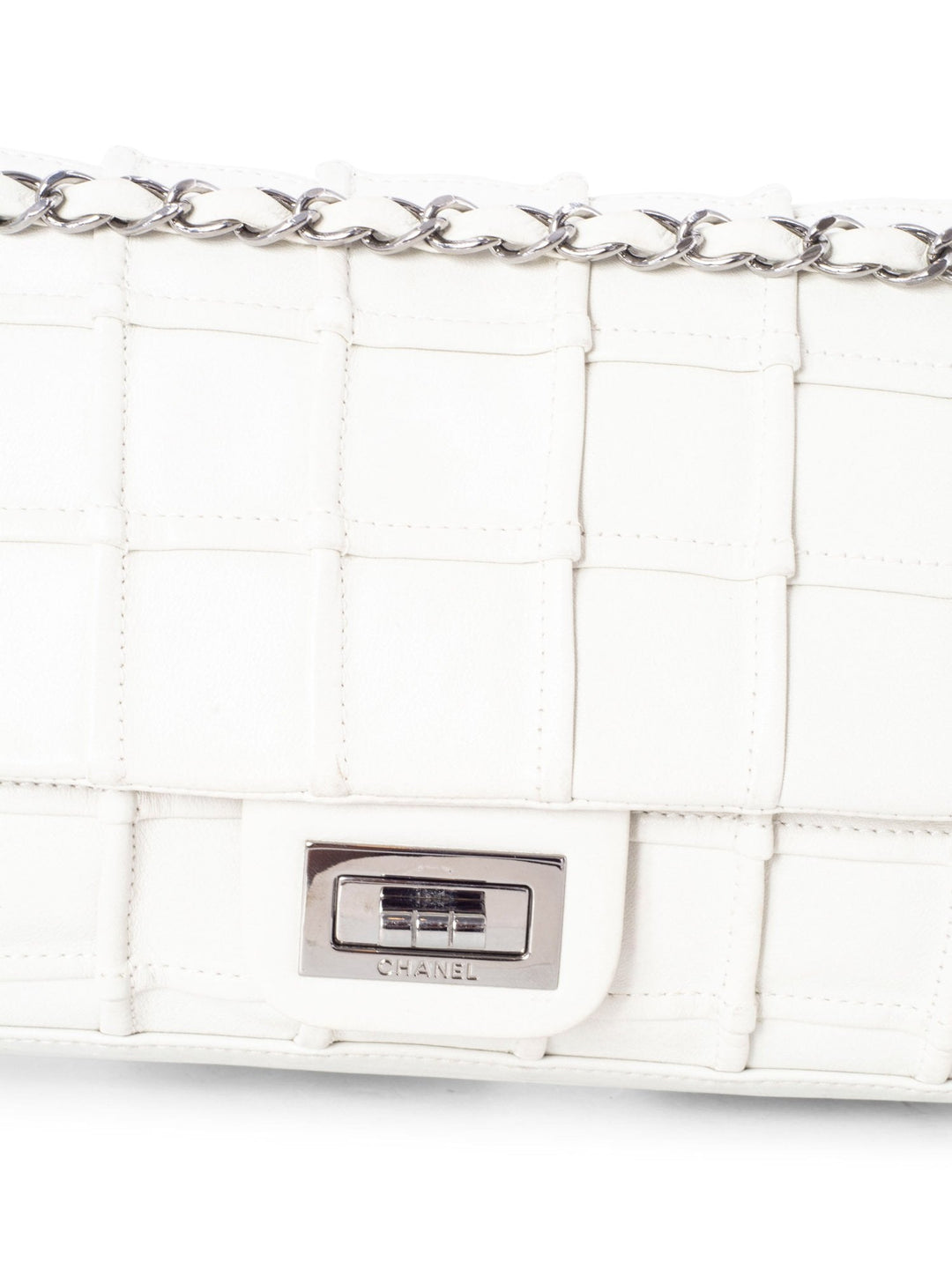 Top Quality Chanel Square Quilted Leather Medium Reissue Flap Bag White