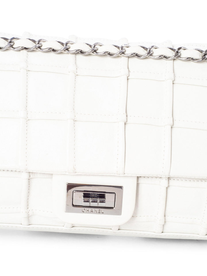 Top Quality Chanel Square Quilted Leather Medium Reissue Flap Bag White