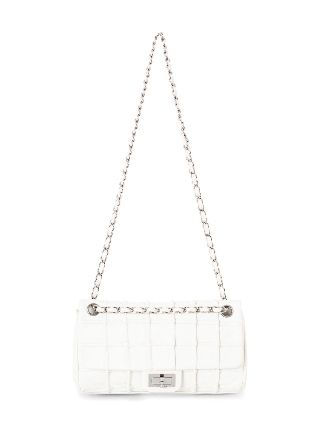 Top Quality Chanel Square Quilted Leather Medium Reissue Flap Bag White