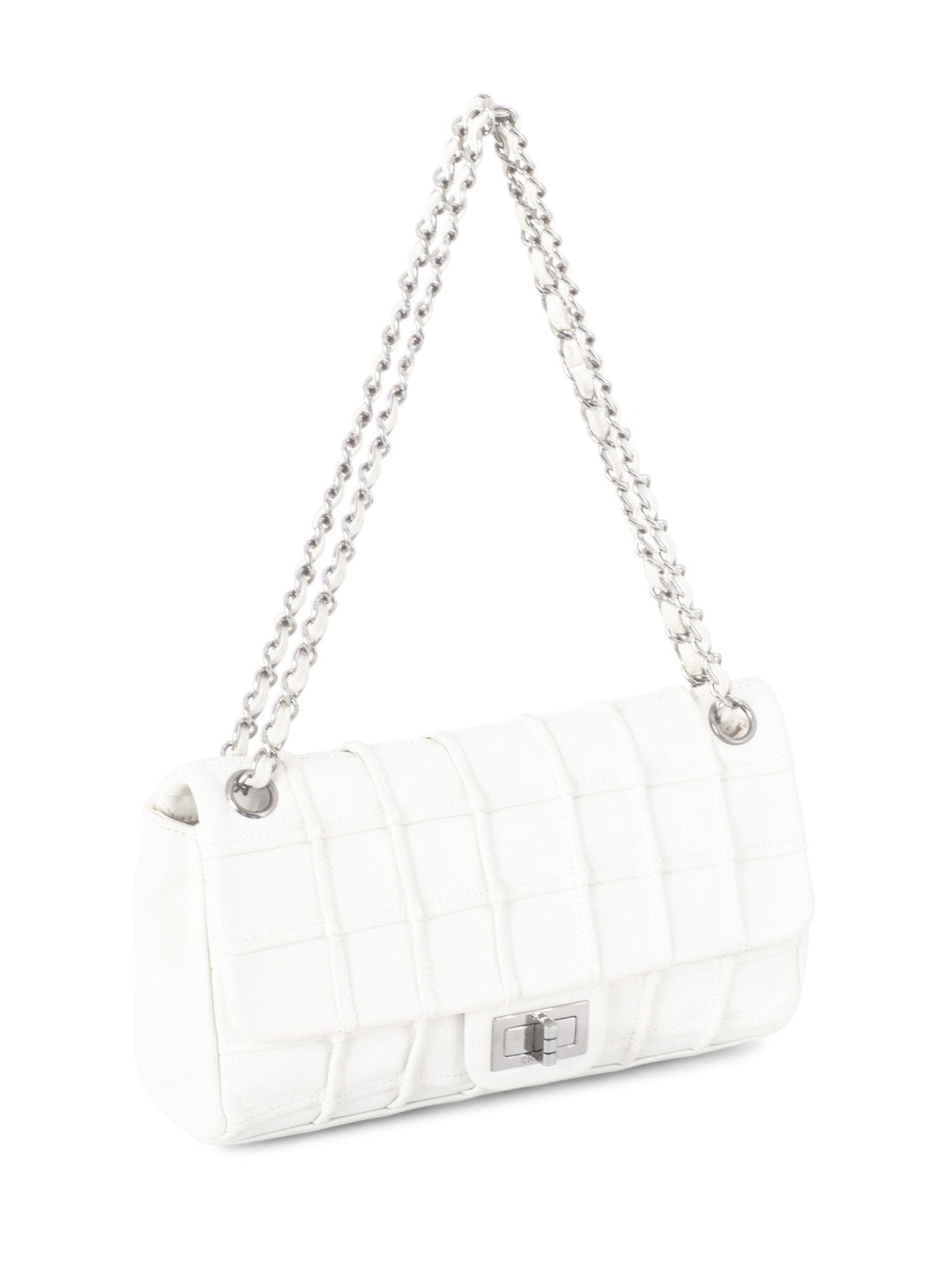 Top Quality Chanel Square Quilted Leather Medium Reissue Flap Bag White
