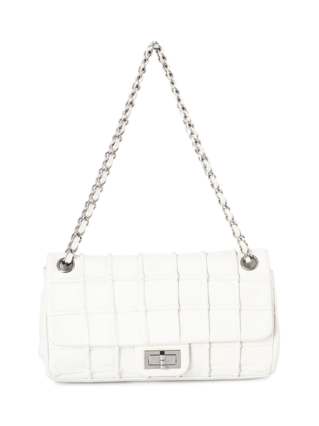 Top Quality Chanel Square Quilted Leather Medium Reissue Flap Bag White