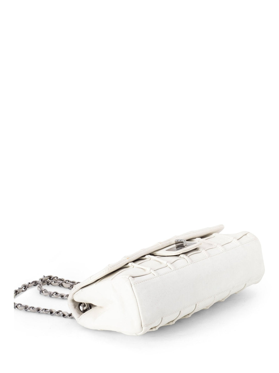 Top Quality Chanel Square Quilted Leather Medium Reissue Flap Bag White