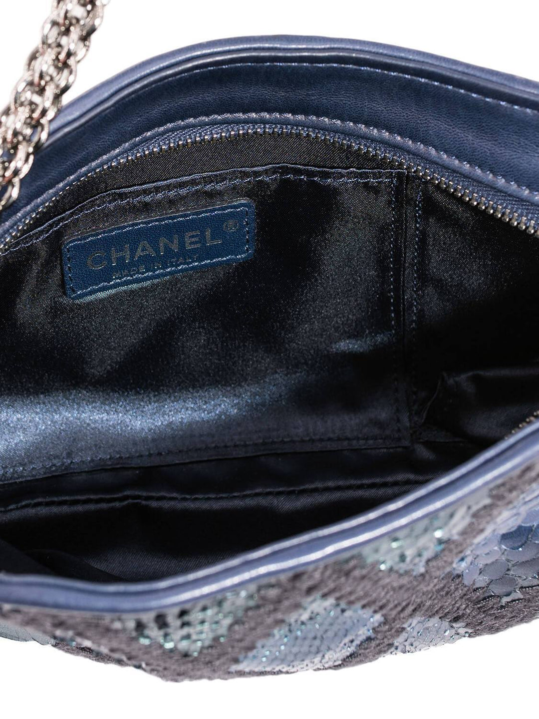 Top Quality Chanel Stitch CC Logo Pochette Bag Blue Green