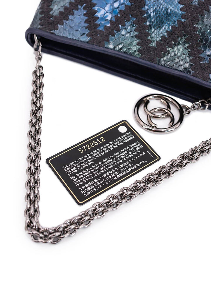 Top Quality Chanel Stitch CC Logo Pochette Bag Blue Green