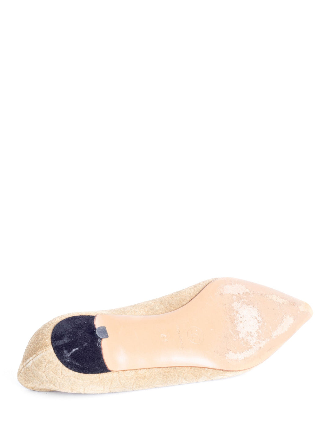 Top Quality Chanel Suede Leather Camellia Cap Toe Kitten Heels Beige Black