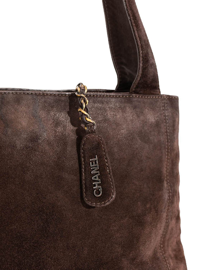 Top Quality Chanel Suede Shoulder Bag Brown