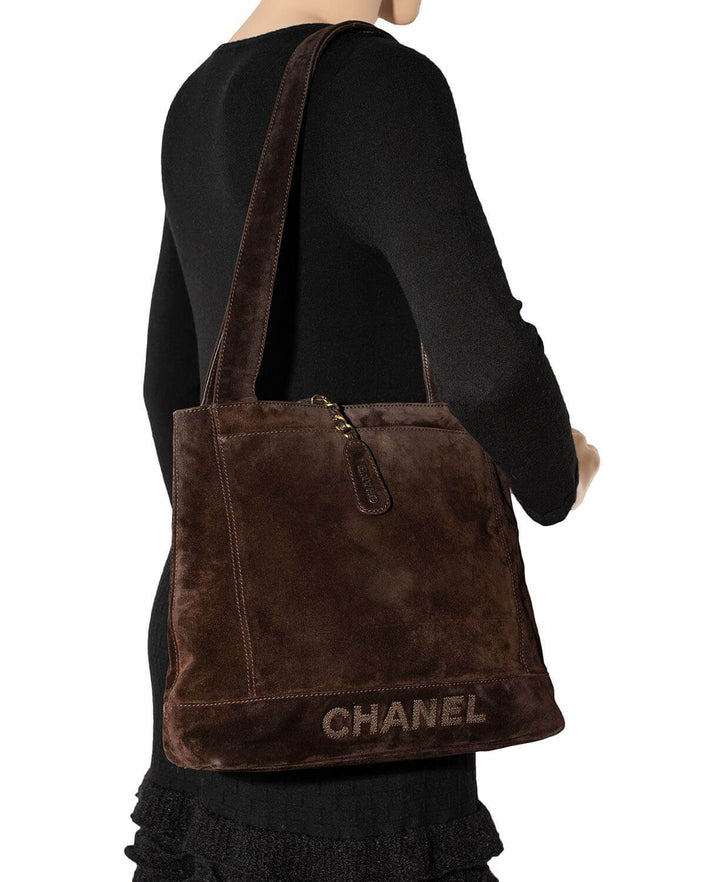 Top Quality Chanel Suede Shoulder Bag Brown