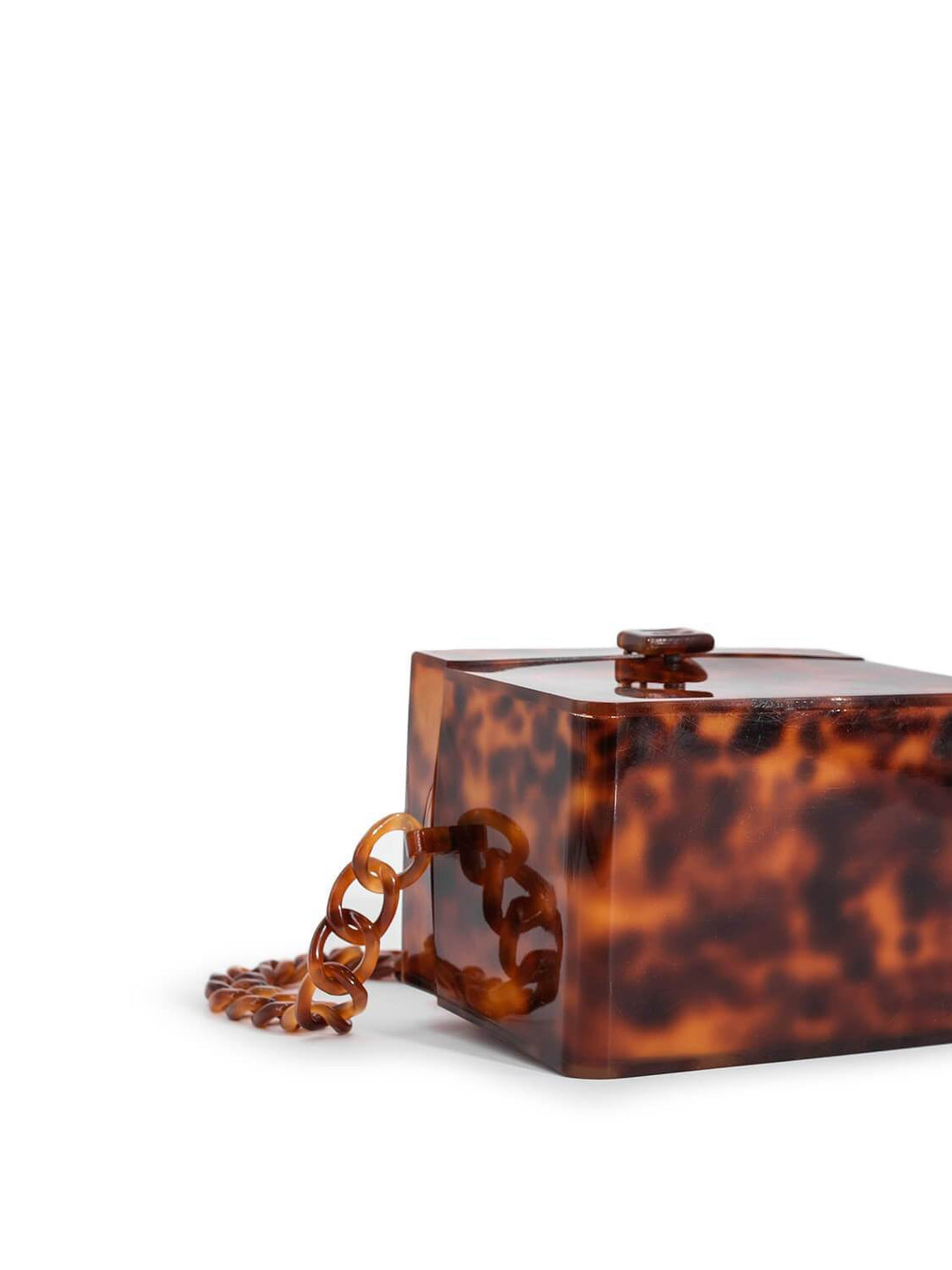 Top Quality Chanel Tortoiseshell Plexiglass Mini Box Bag Brown