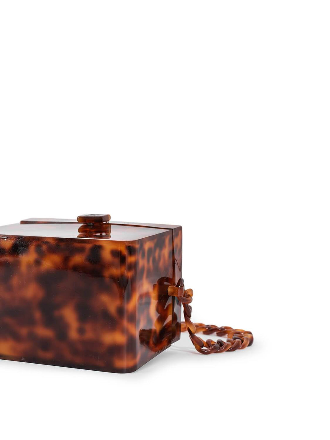 Top Quality Chanel Tortoiseshell Plexiglass Mini Box Bag Brown