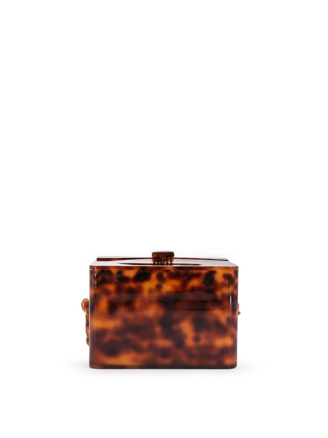 Top Quality Chanel Tortoiseshell Plexiglass Mini Box Bag Brown