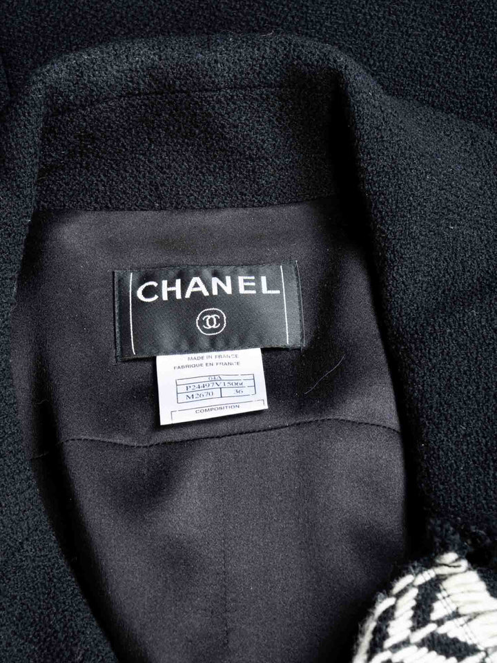 Top Quality Chanel Tweed Camellia Flower Open Jacket Black White