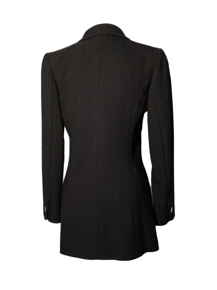 Top Quality Chanel Tweed Fitted Jacket Black