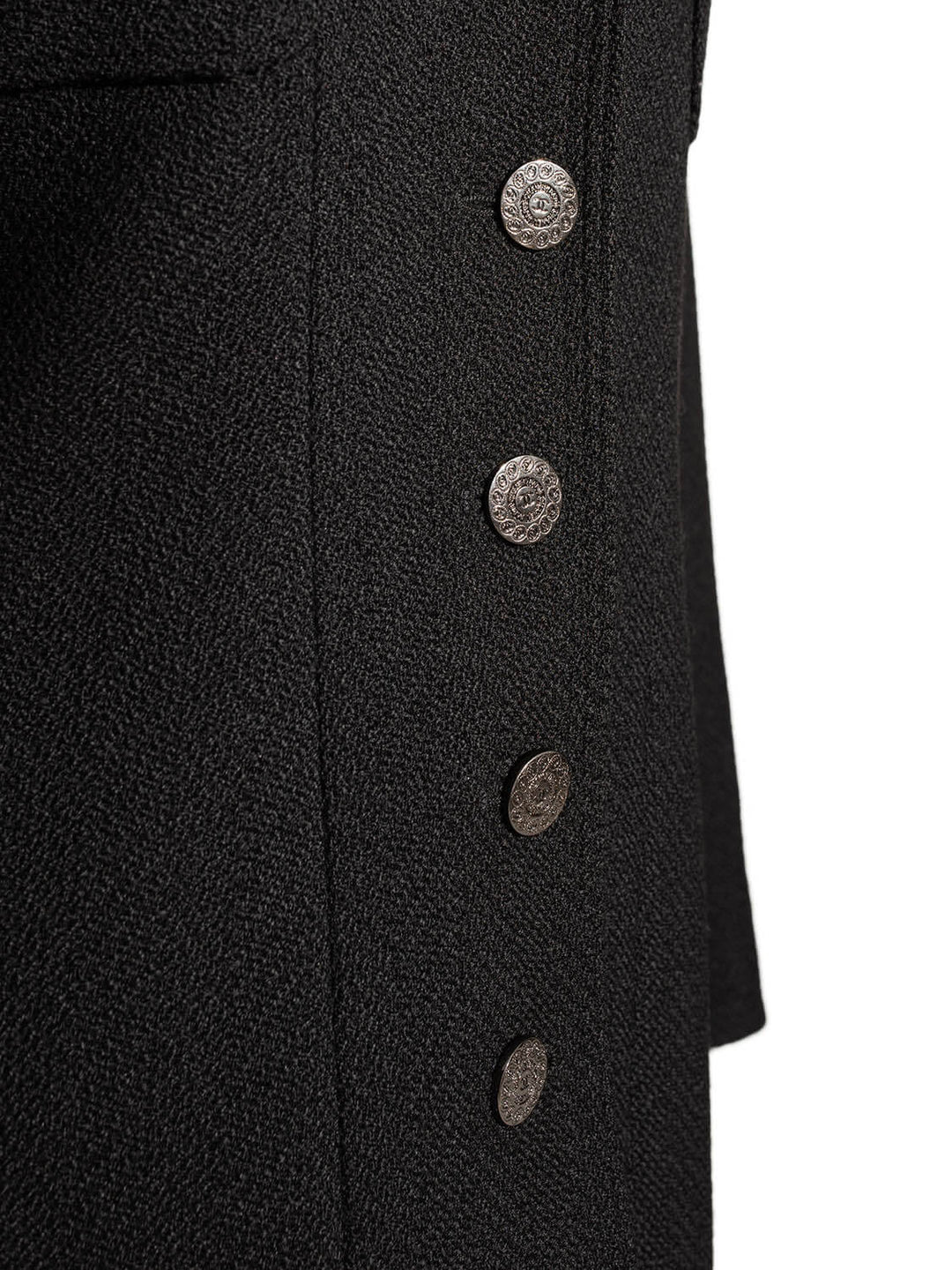Top Quality Chanel Tweed Fitted Jacket Black