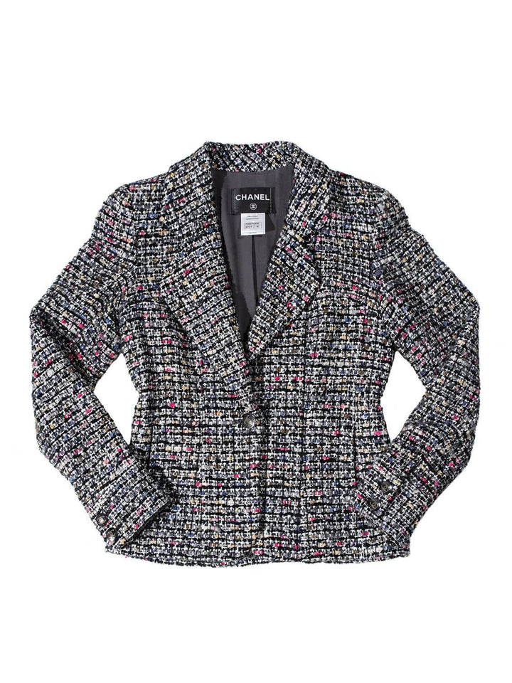 Top Quality Chanel Tweed Fitted Jacket Multicolor