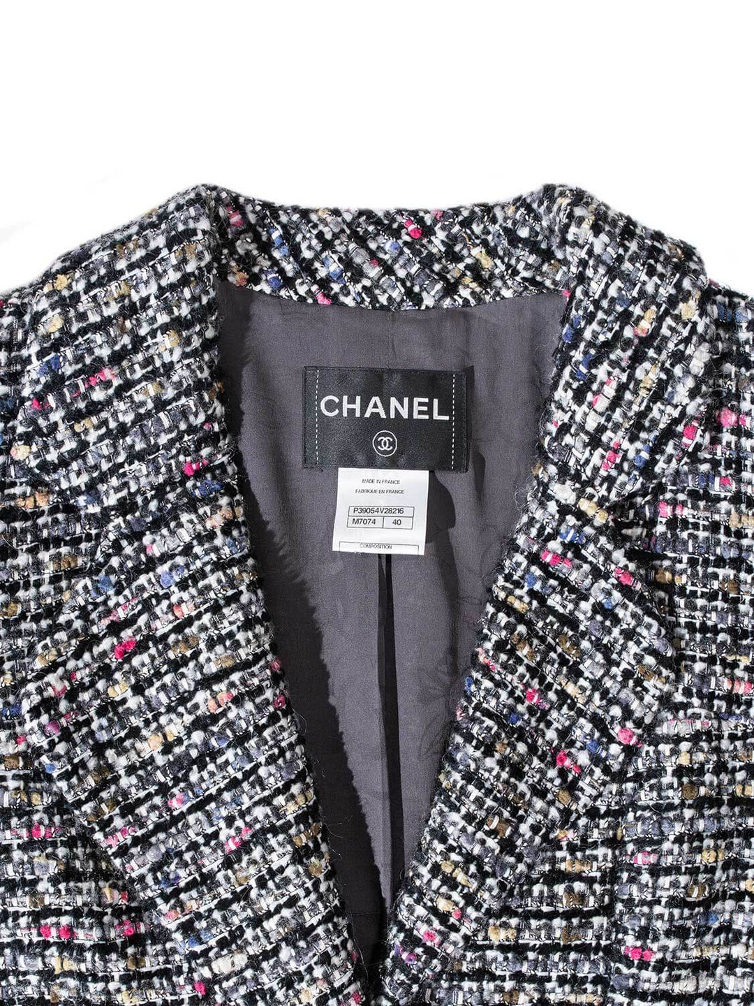 Top Quality Chanel Tweed Fitted Jacket Multicolor