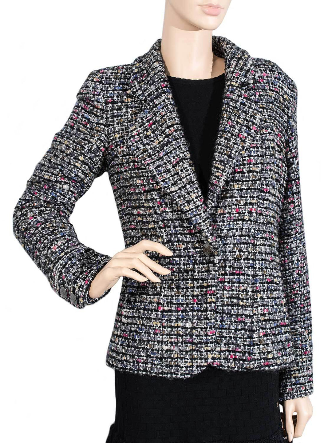 Top Quality Chanel Tweed Fitted Jacket Multicolor