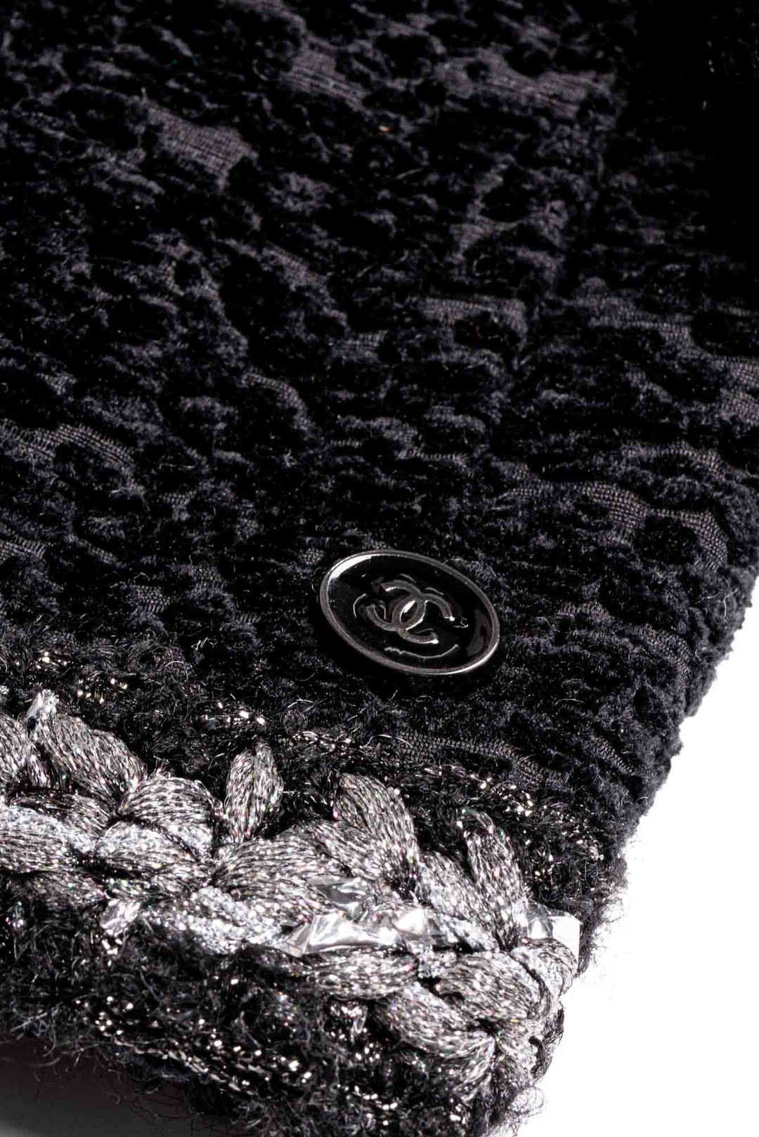 Top Quality Chanel Tweed Fringe Fitted Jacket Black