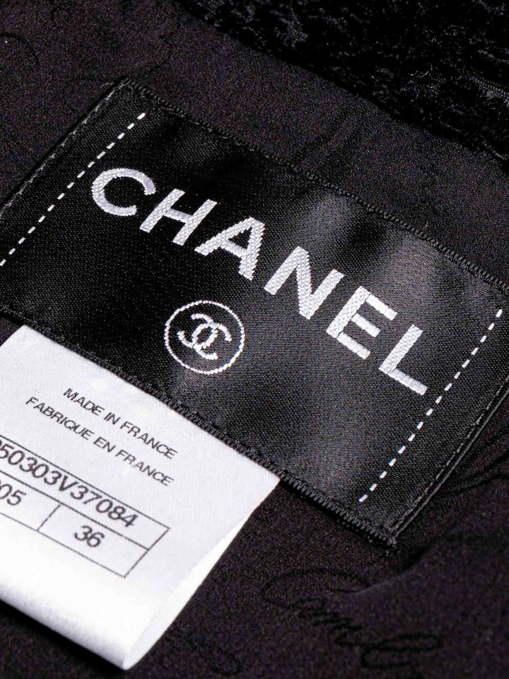 Top Quality Chanel Tweed Fringe Fitted Jacket Black