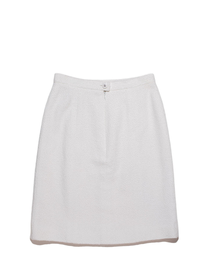 Top Quality Chanel Tweed Mini Skirt White