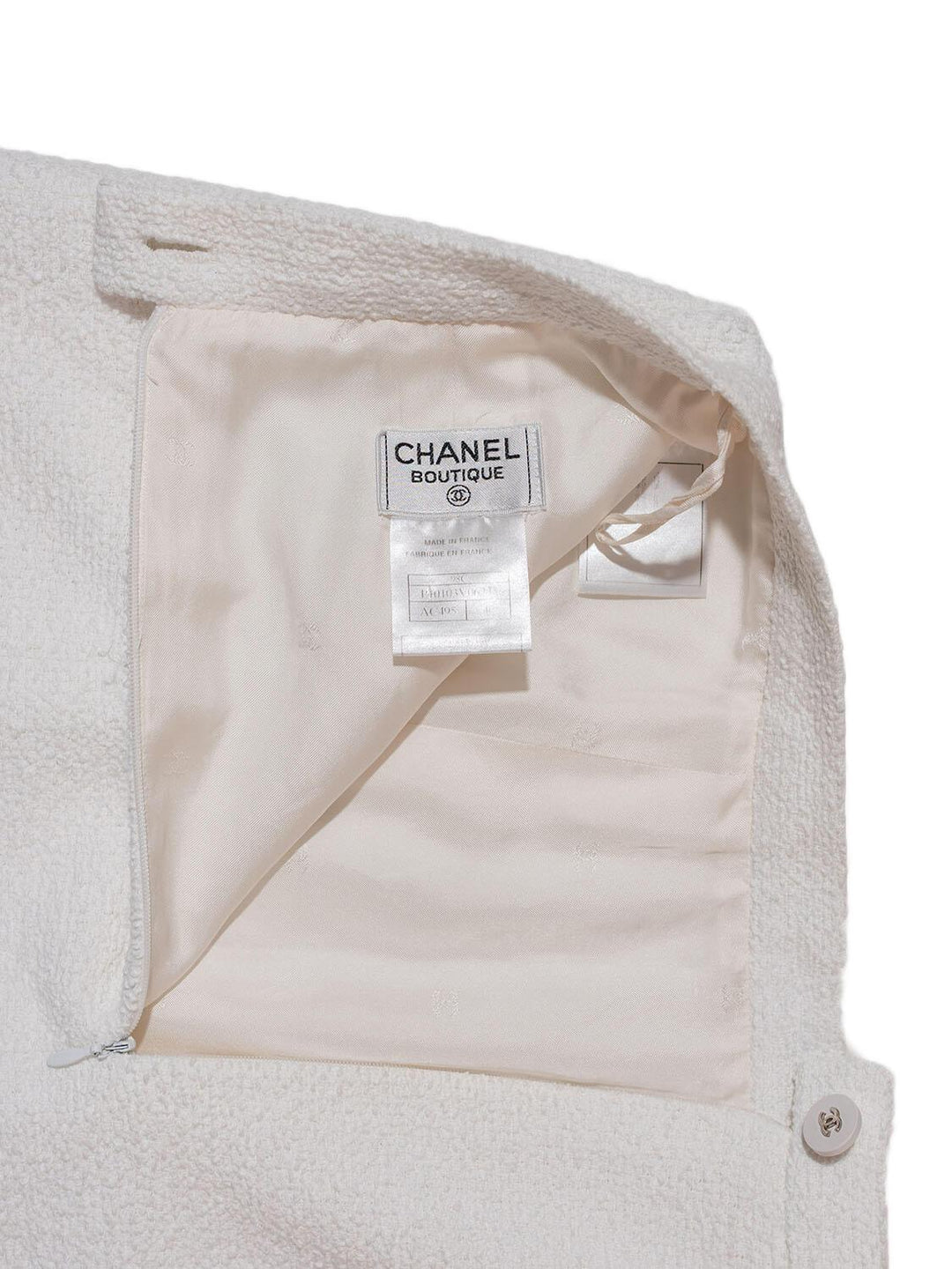 Top Quality Chanel Tweed Mini Skirt White