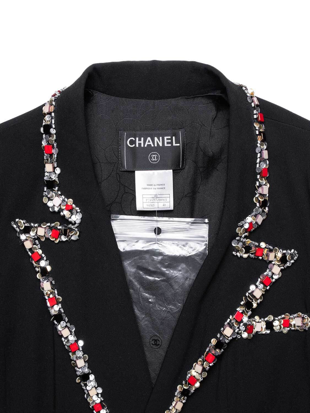 Top Quality Chanel Tweed Paris-Bombay Crest Beaded Jacket Black