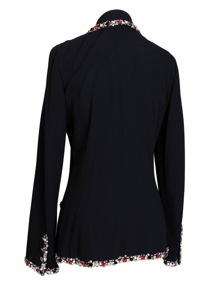 Top Quality Chanel Tweed Paris-Bombay Crest Beaded Jacket Black