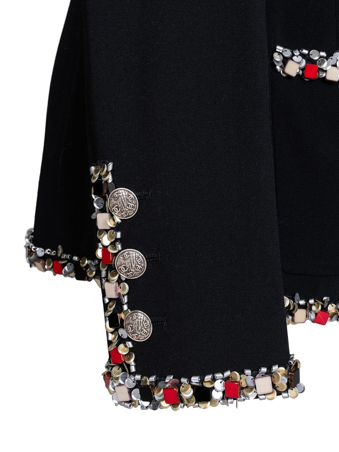 Top Quality Chanel Tweed Paris-Bombay Crest Beaded Jacket Black