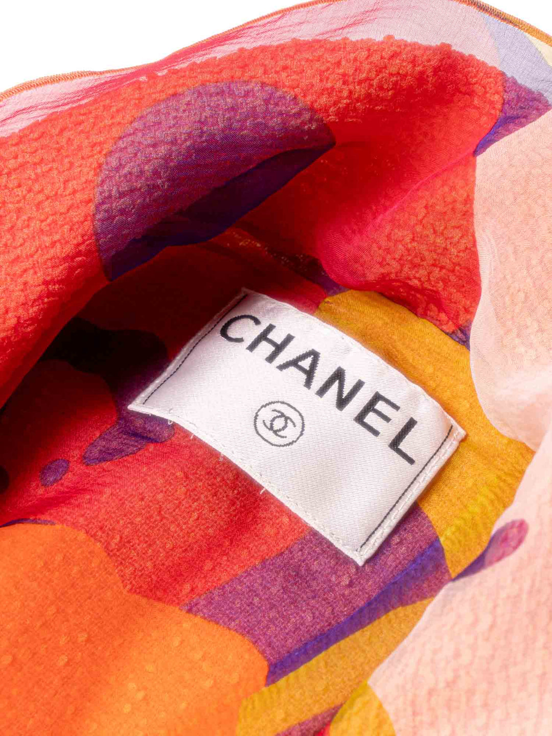 Top Quality Chanel Tweed Silk Fringe Jacket Orange