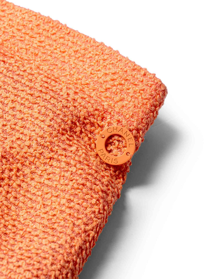 Top Quality Chanel Tweed Silk Fringe Skirt Orange
