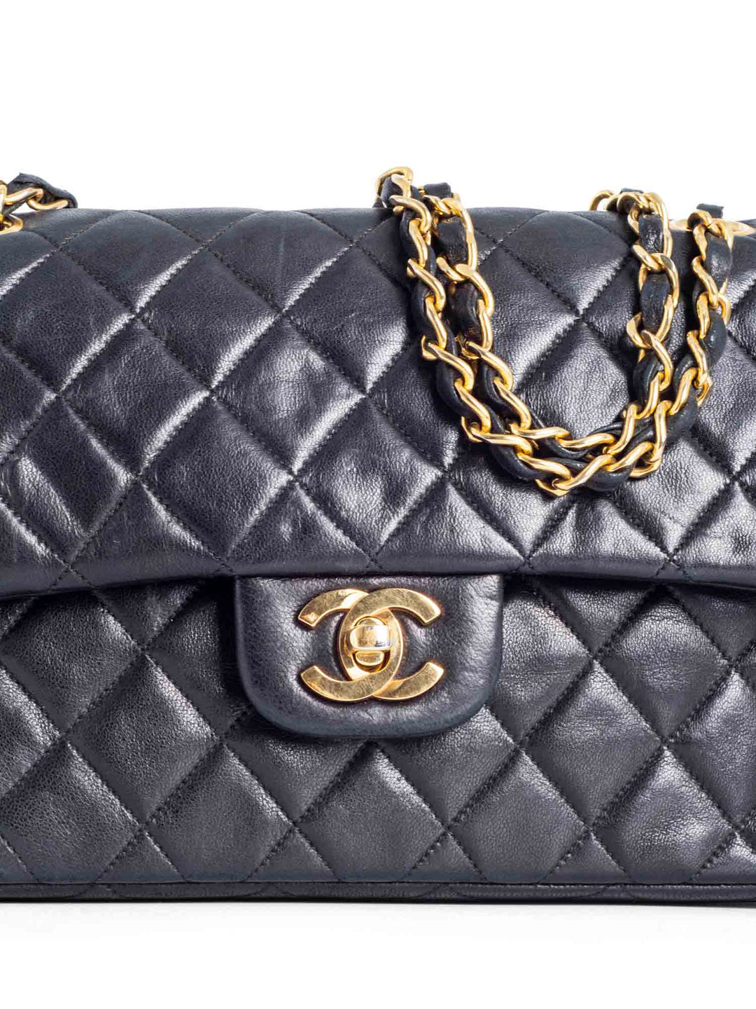 Top Quality Chanel Vintage 2.55 Quilted Leather Small Double Flap Bag Black