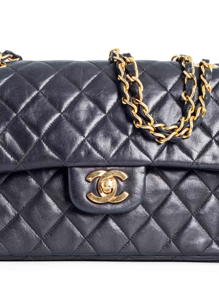 Top Quality Chanel Vintage 2.55 Quilted Leather Small Double Flap Bag Black