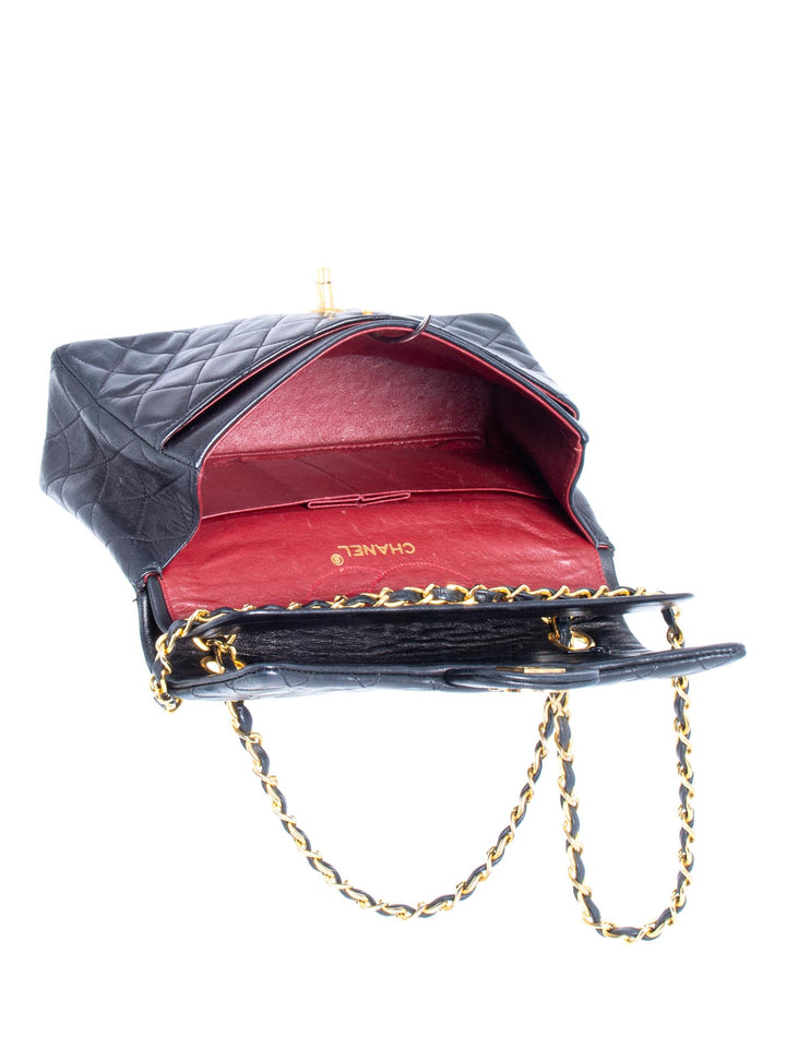 Top Quality Chanel Vintage 2.55 Quilted Leather Small Double Flap Bag Black