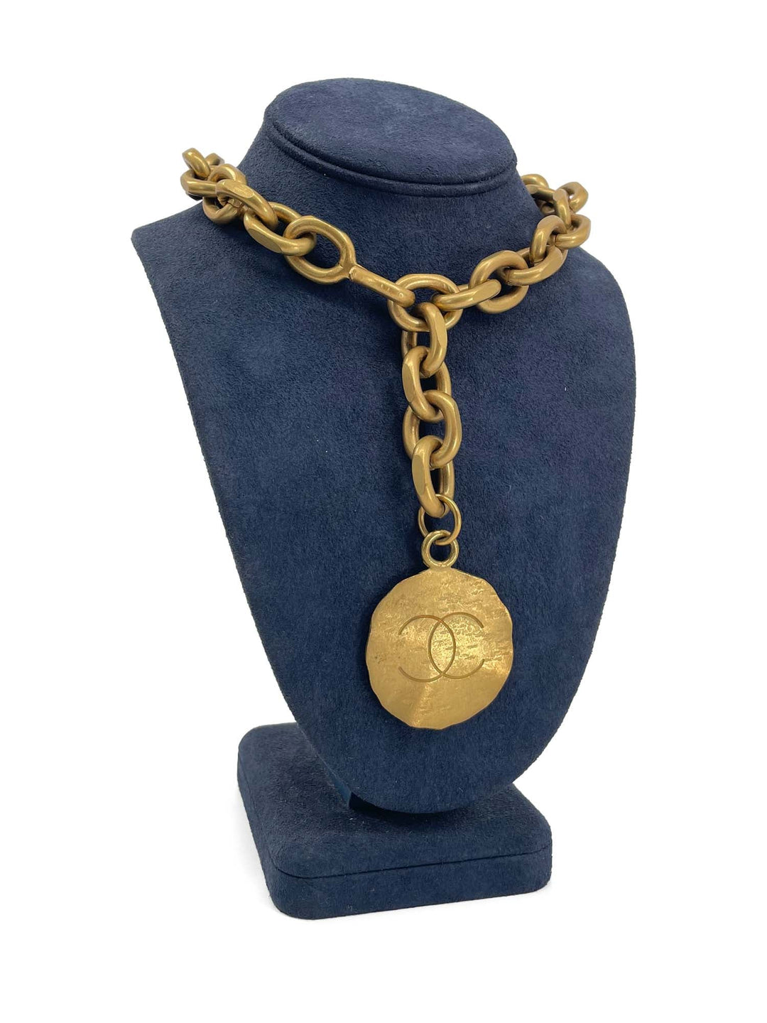 Top Quality Chanel Vintage CC Logo 24K Gold Plated Chunky Chain Necklace Belt Gold