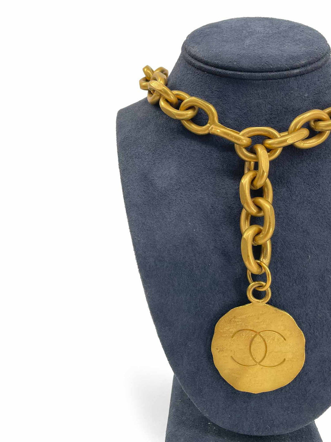 Top Quality Chanel Vintage CC Logo 24K Gold Plated Chunky Chain Necklace Belt Gold