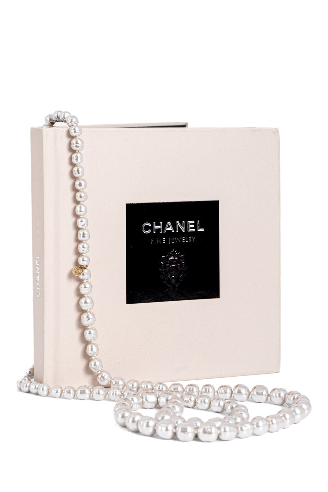 Top Quality Chanel Vintage CC Logo Pearl Long Necklace Grey