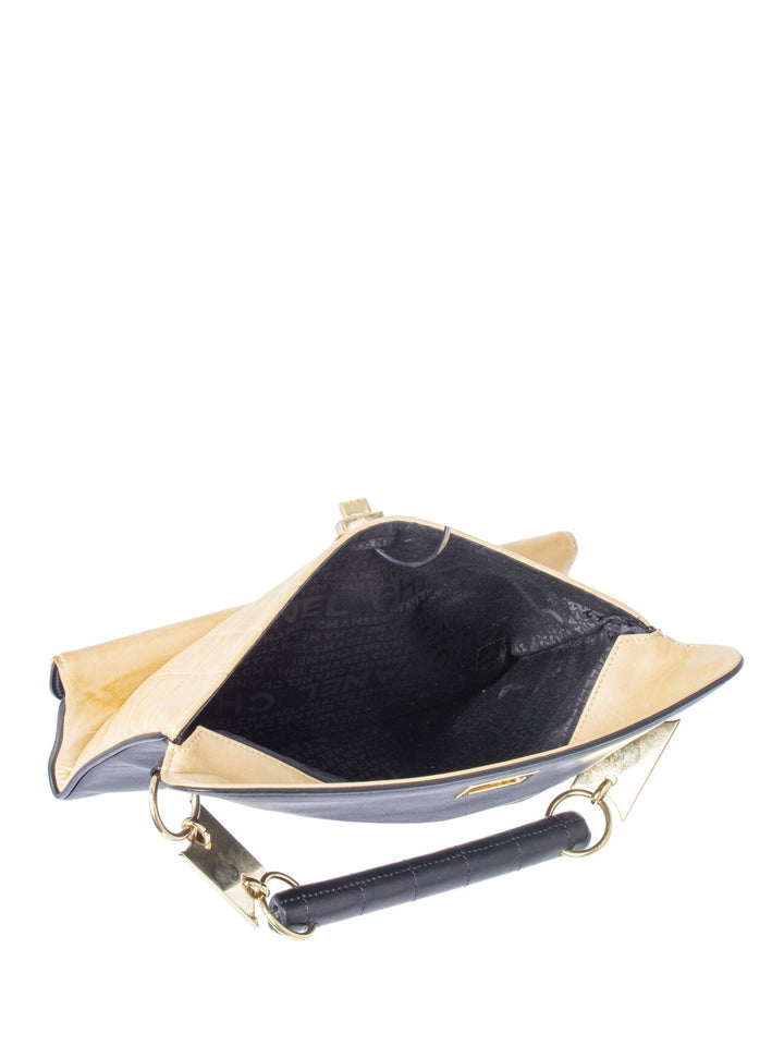 Top Quality Chanel Vintage CC Logo Quilted Leather Flap Bag Black Beige