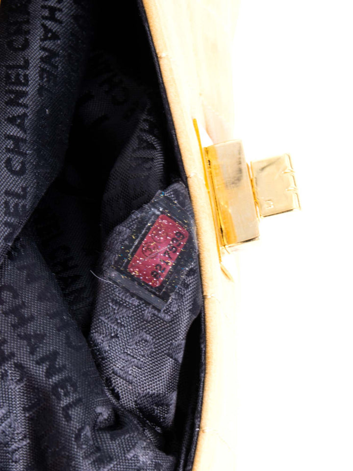 Top Quality Chanel Vintage CC Logo Quilted Leather Flap Bag Black Beige