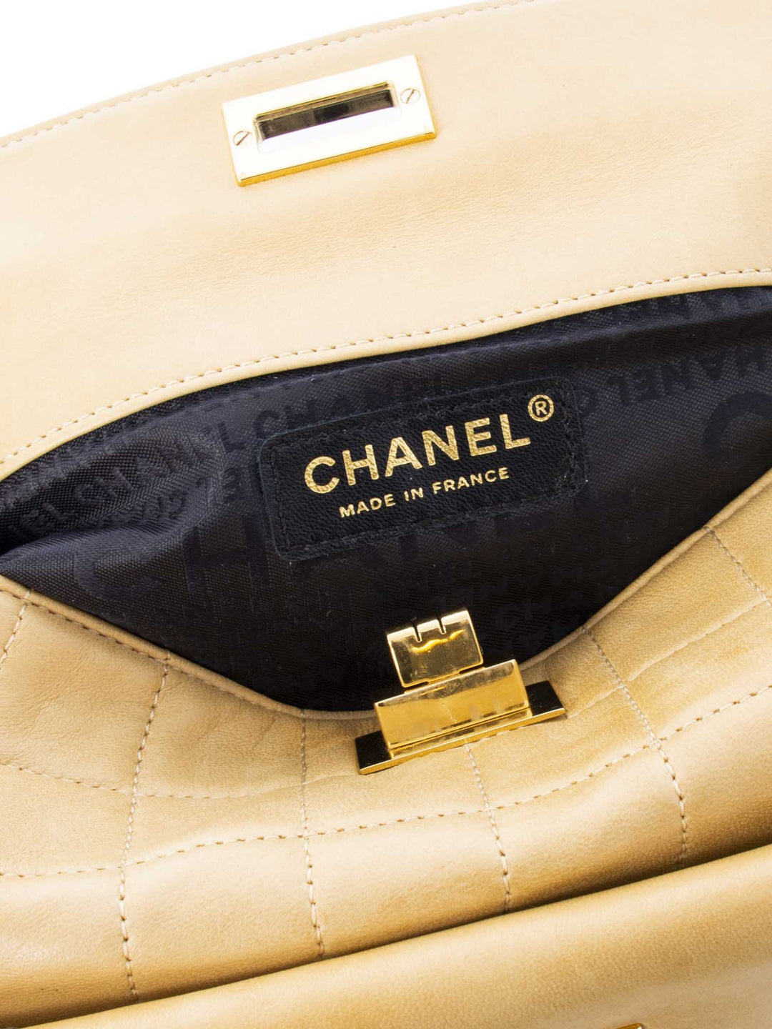 Top Quality Chanel Vintage CC Logo Quilted Leather Flap Bag Black Beige