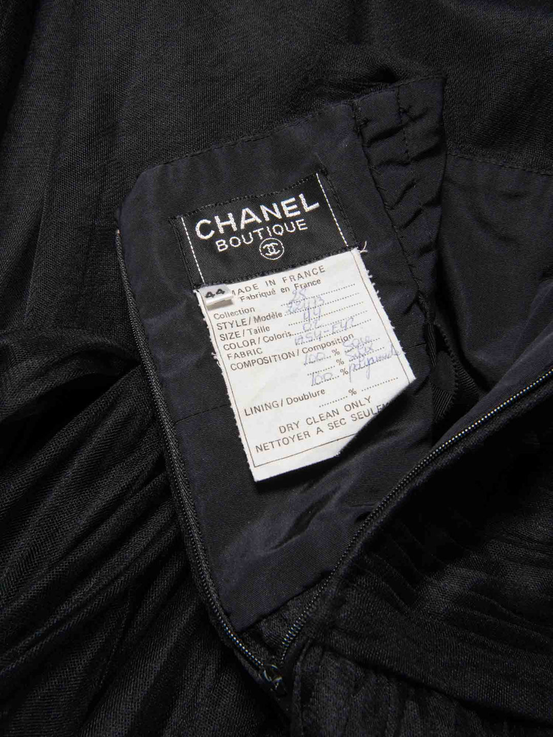 Top Quality Chanel Vintage Corset Tulle A-Line Pleated Maxi Skirt Black
