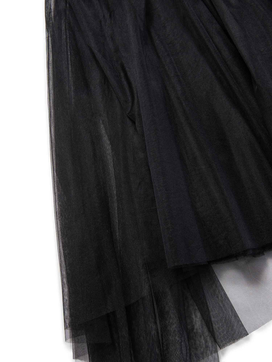 Top Quality Chanel Vintage Corset Tulle A-Line Pleated Maxi Skirt Black