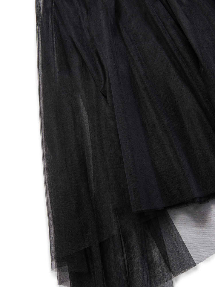 Top Quality Chanel Vintage Corset Tulle A-Line Pleated Maxi Skirt Black