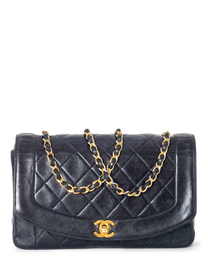 Top Quality Chanel Vintage Diana Flap Medium Bag Black