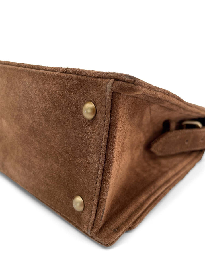 Top Quality Chanel Vintage Quilted Suede Flap Messenger Bag Brown