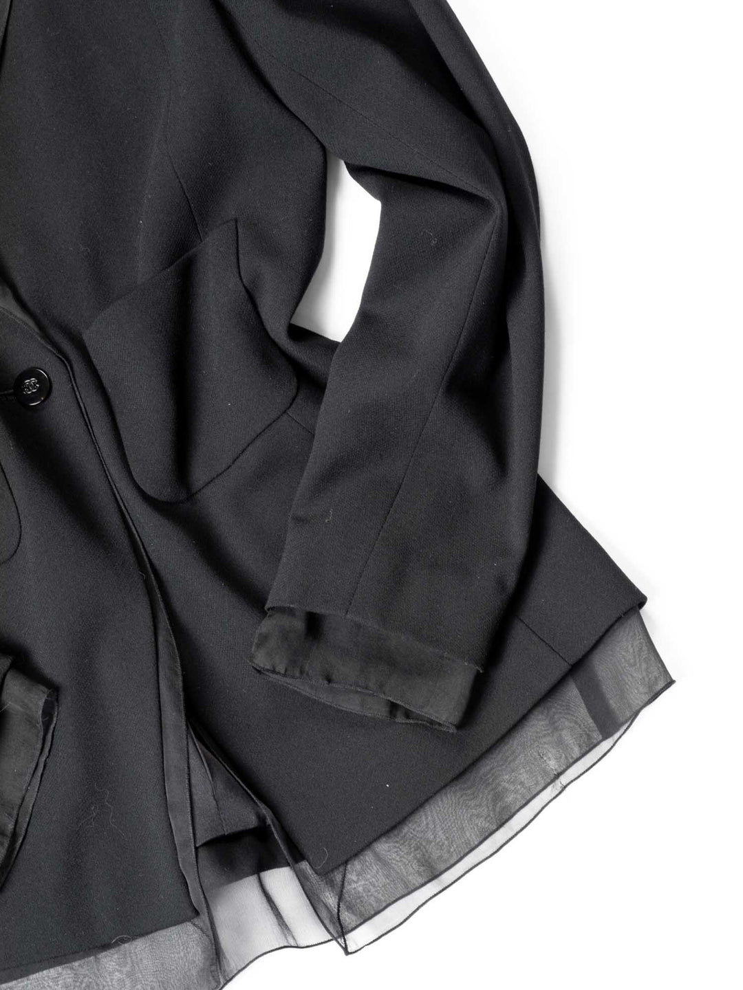 Top Quality Chanel Wool CC Logo Fitted Jacket Black