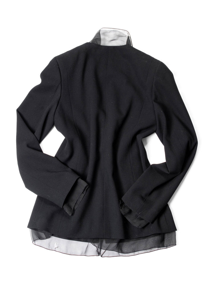 Top Quality Chanel Wool CC Logo Fitted Jacket Black
