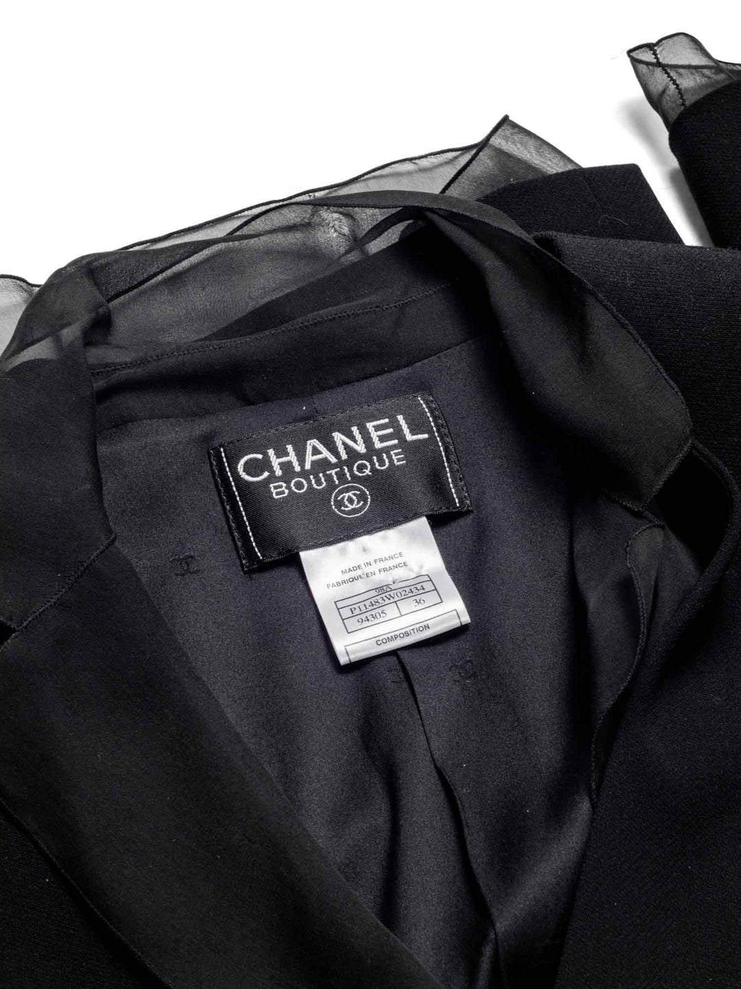 Top Quality Chanel Wool CC Logo Fitted Jacket Black